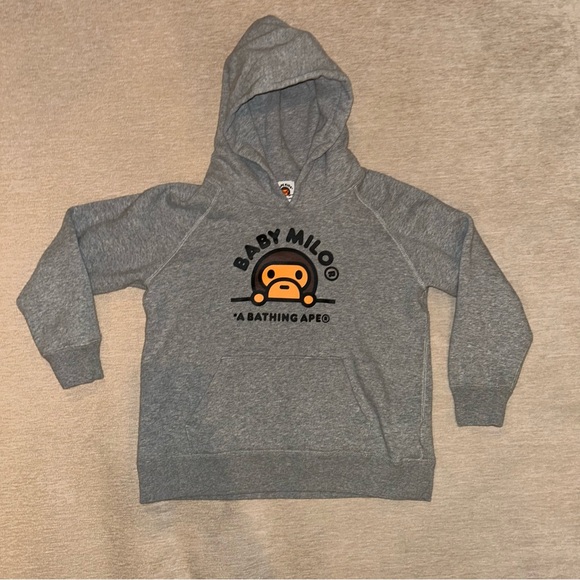 Bape Gray Baby Milo Kids Hoodie Size 7-9 - Picture 1 of 6